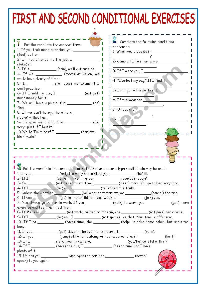 First And Second Conditional Exercises ESL Worksheet By Neusferris