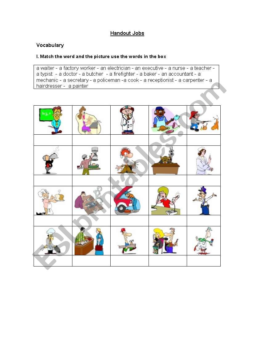 jobs worksheet