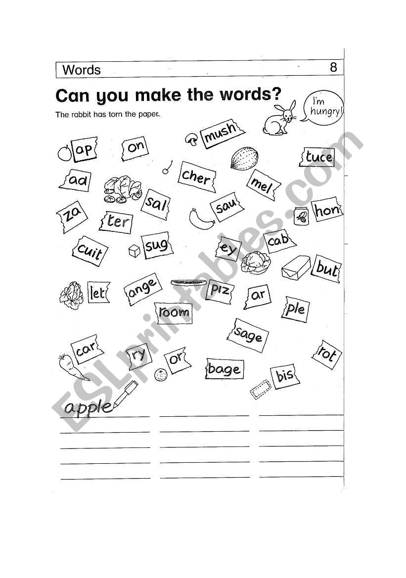 Can you makethe worlds? worksheet