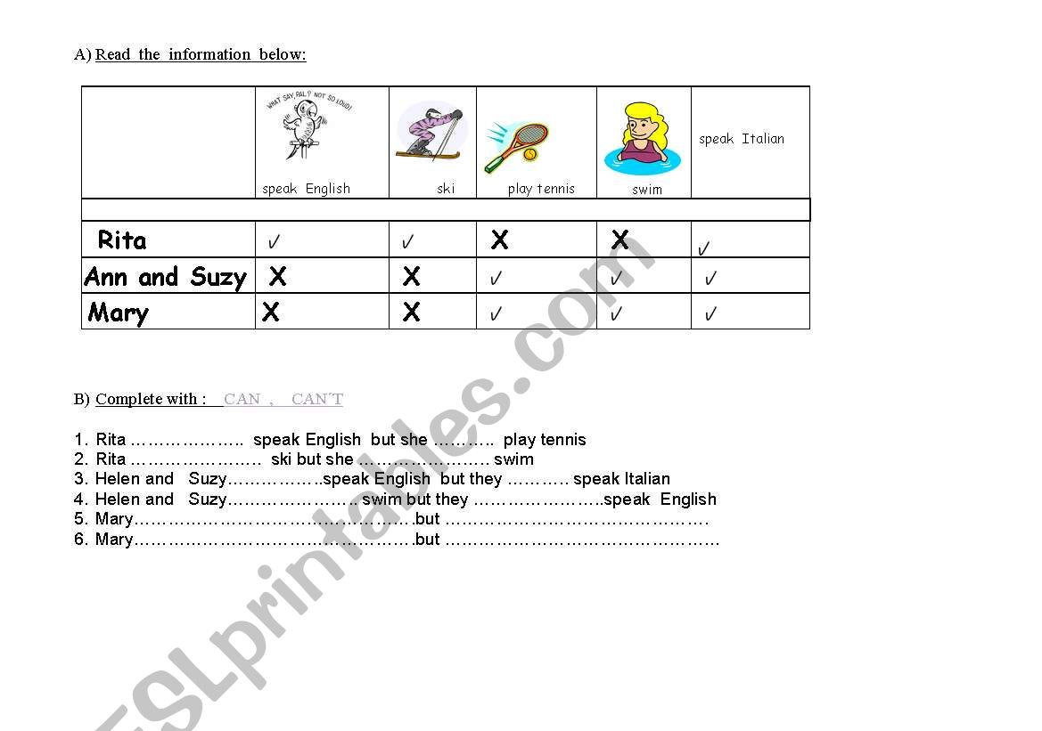 Look, think and write. worksheet