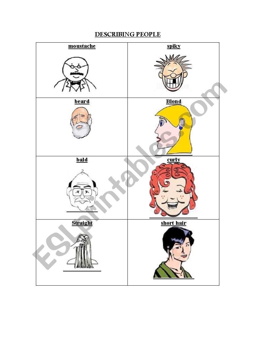 DESCRIBING PEOPLE FLASHCARDS worksheet