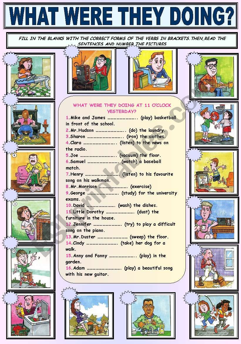 PAST CONTINUOUS TENSE ESL Worksheet By Memthefirst