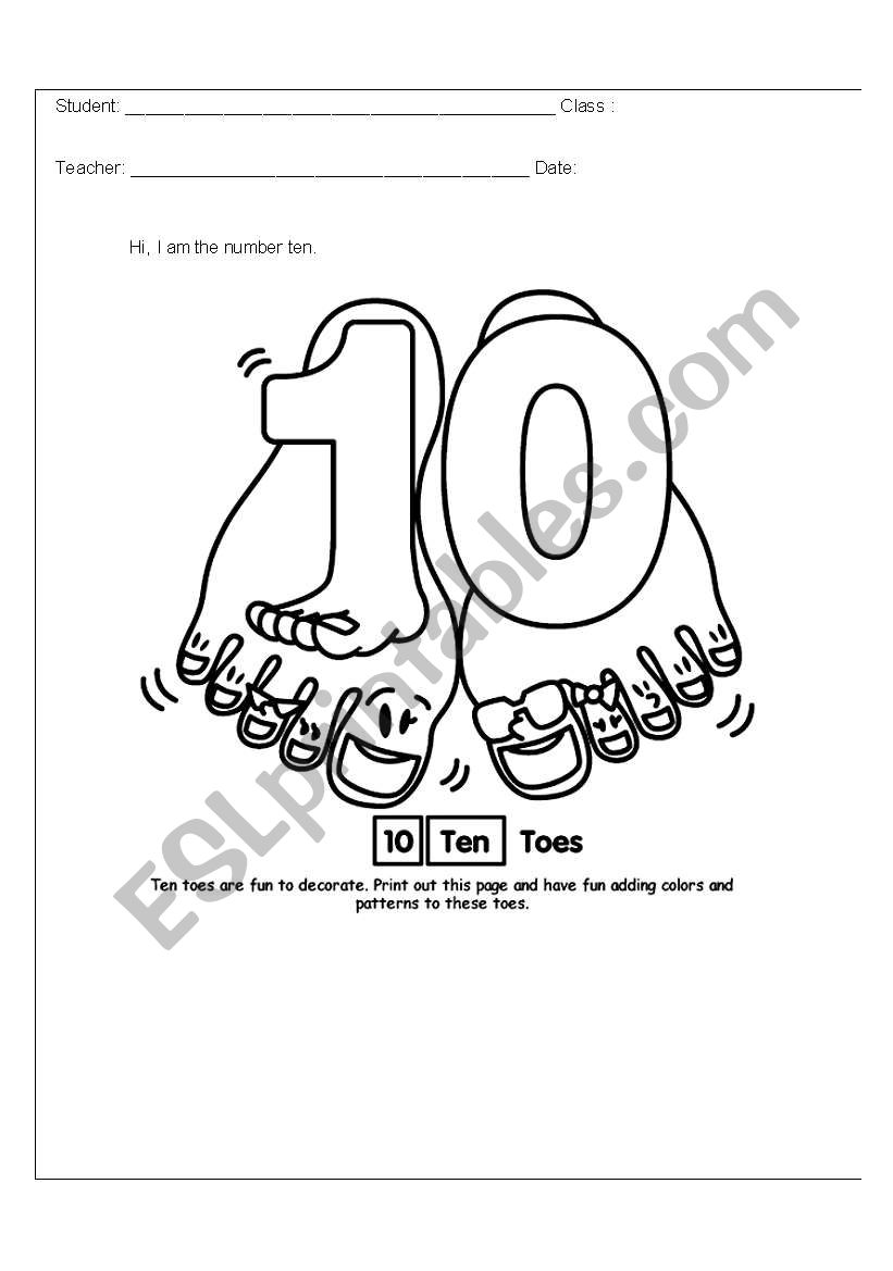 Numbers worksheet