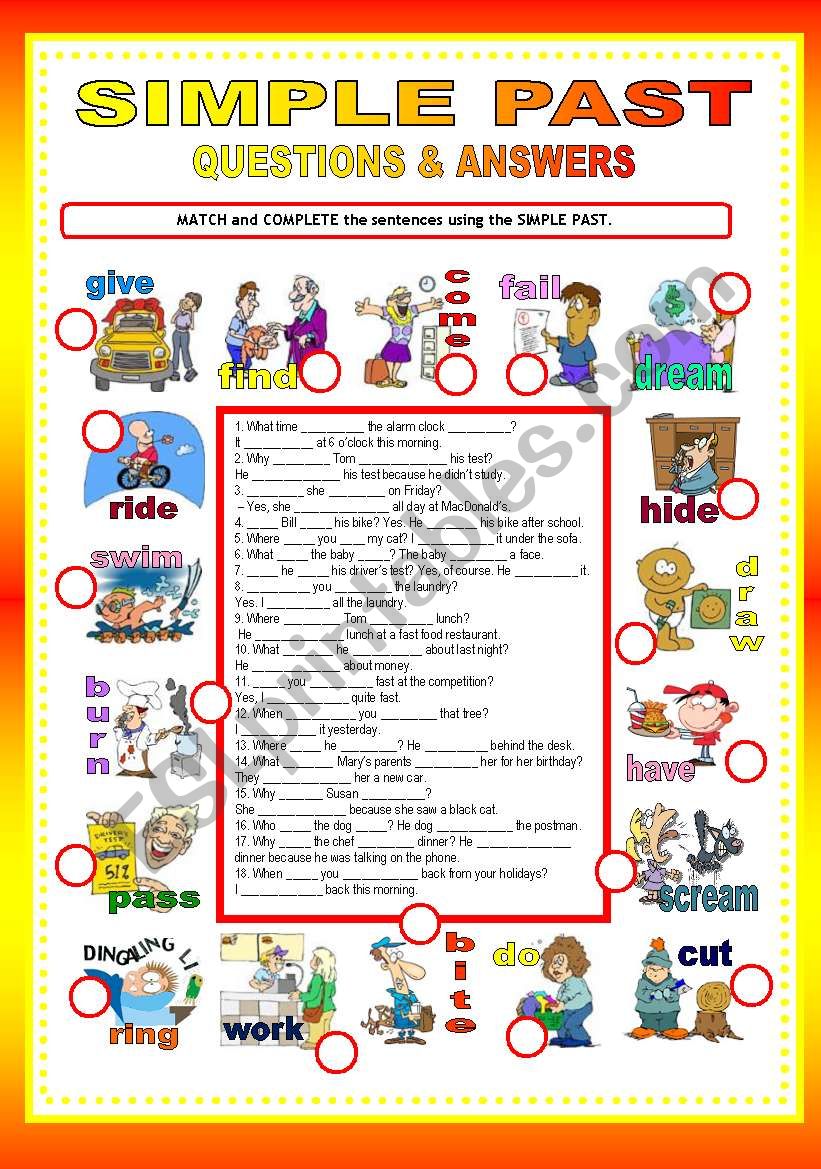 SIMPLE PAST Questions Answers ESL Worksheet By Cagreis