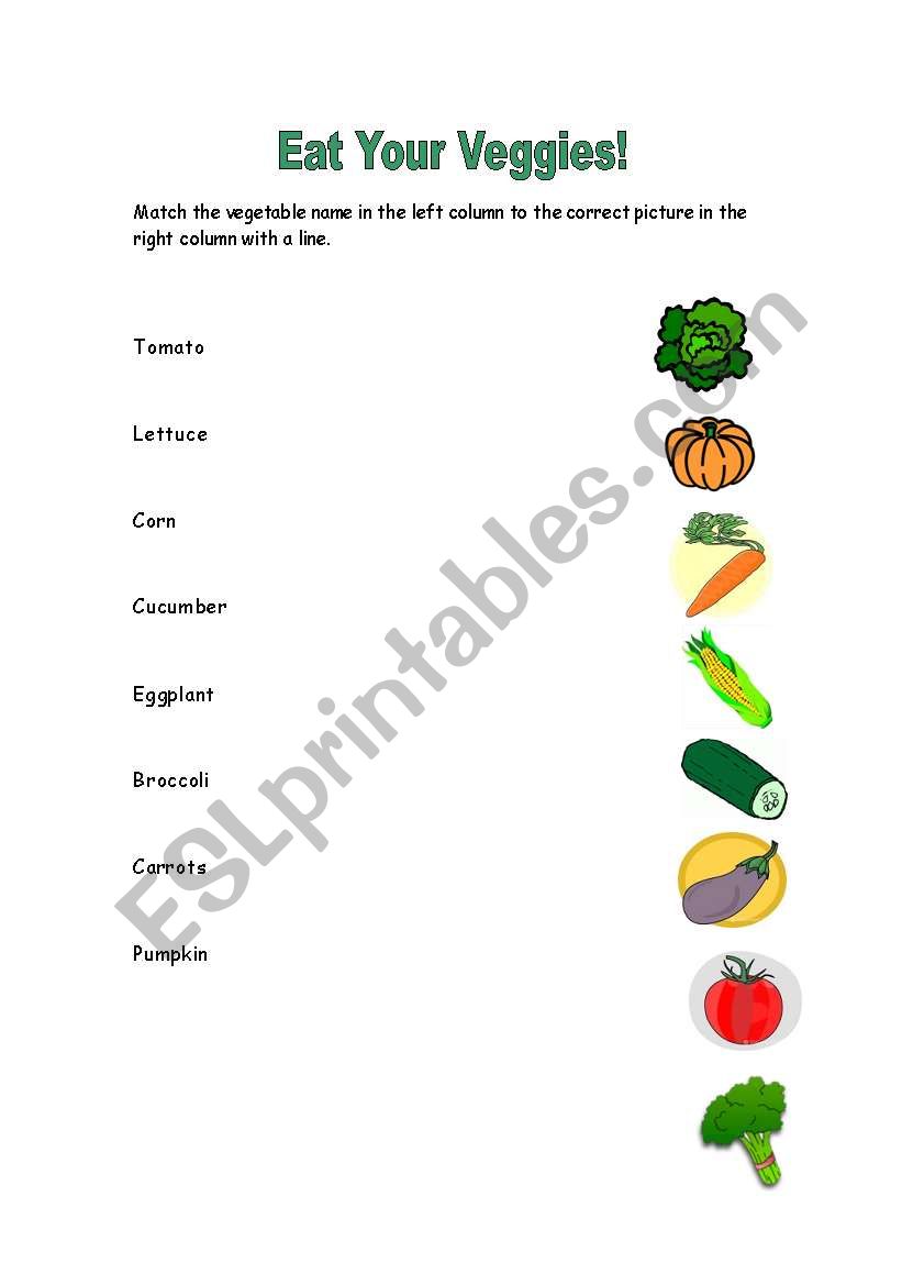 Eat Your Veggies! worksheet