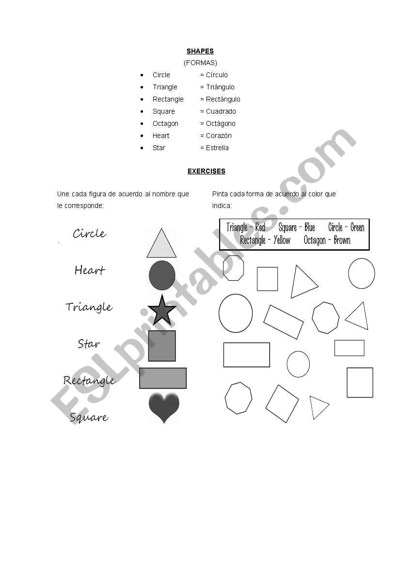 Lesson Shapes worksheet