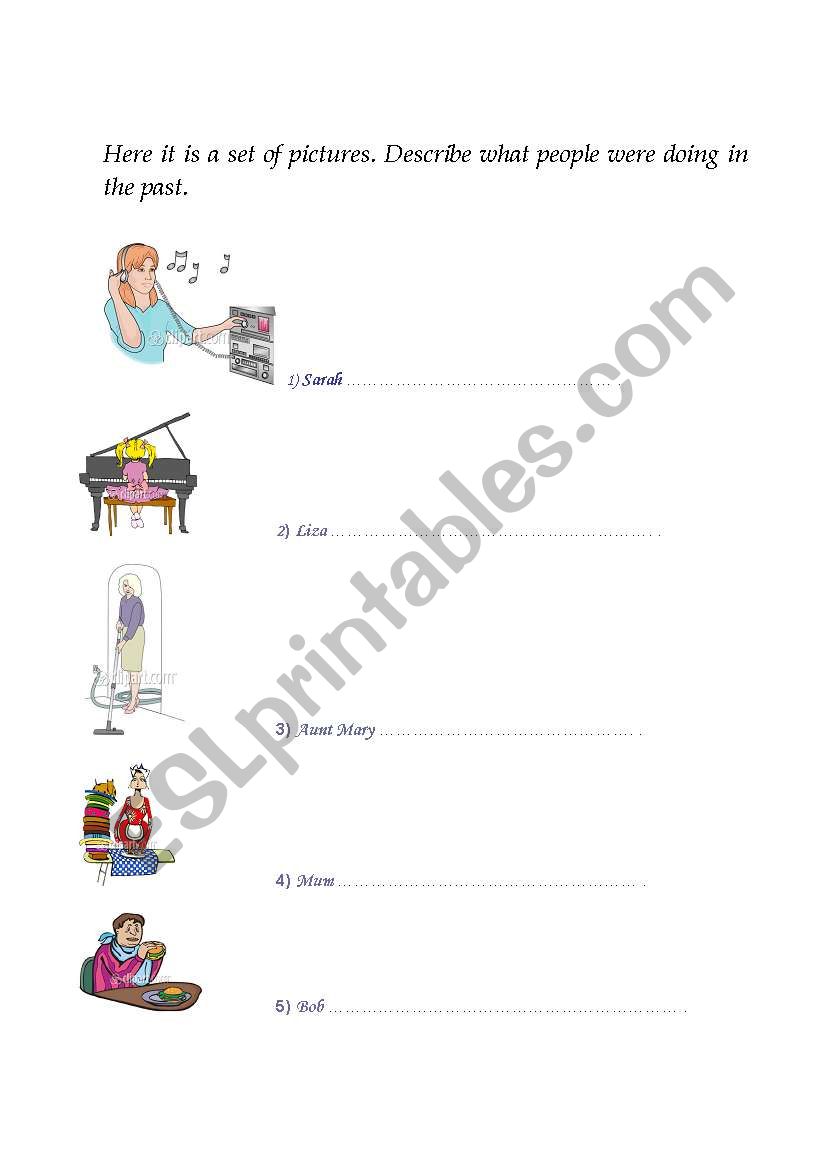 past continuous activities worksheet