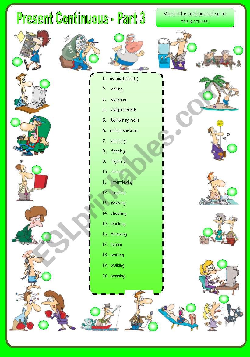 Present Continuous - Part 3 worksheet