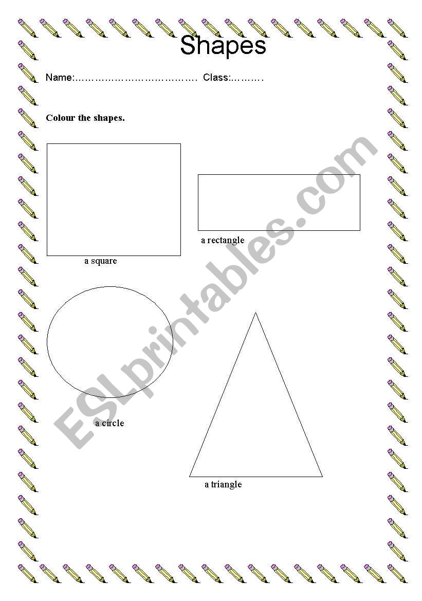 shapes  worksheet