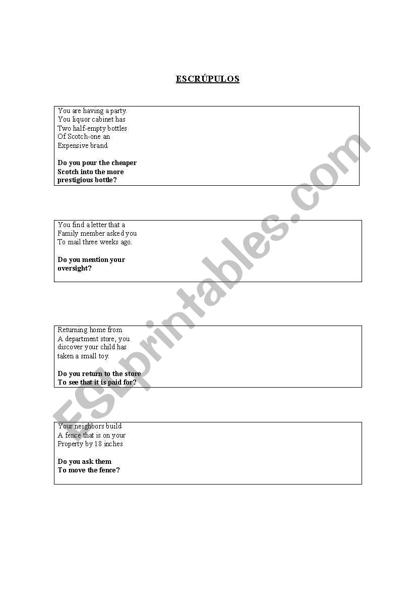 Scruples worksheet