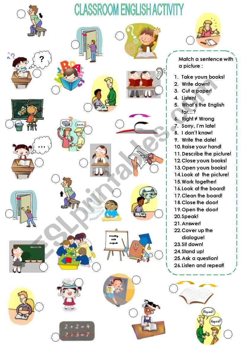 classroom-english-activity-esl-worksheet-by-chibini