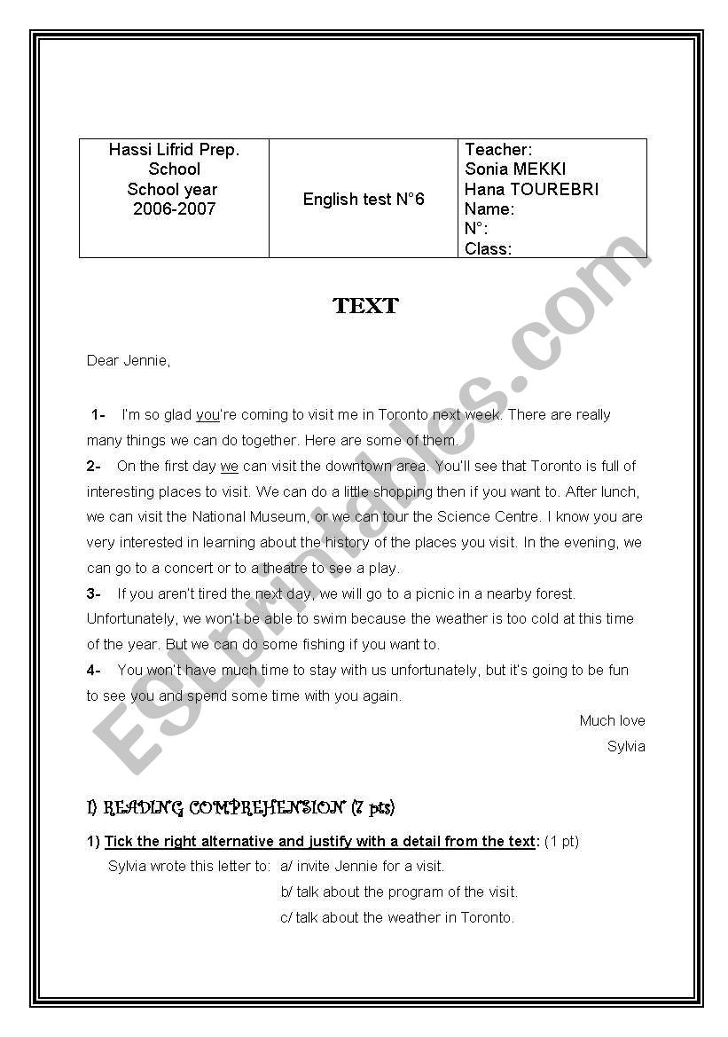 full-term test N3 worksheet