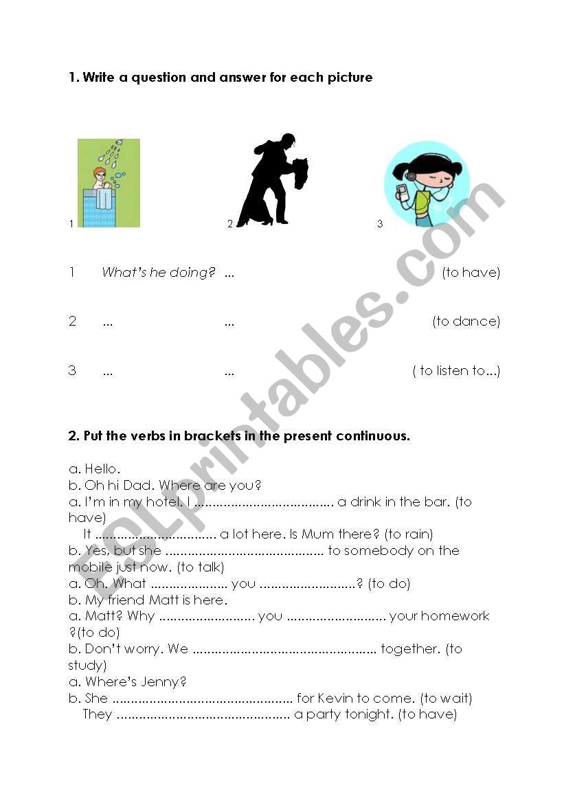 Present Continuous Practice worksheet