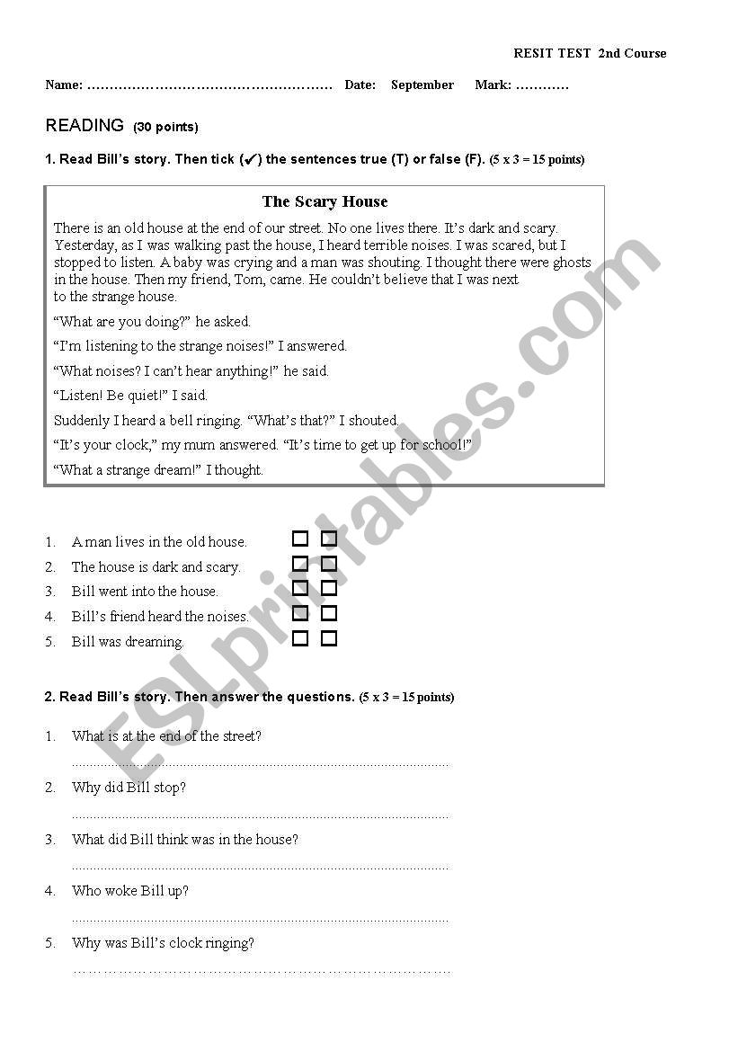 September 2ºeso Exam (13 Years Old Students) - Esl Worksheet By Inmaaa86