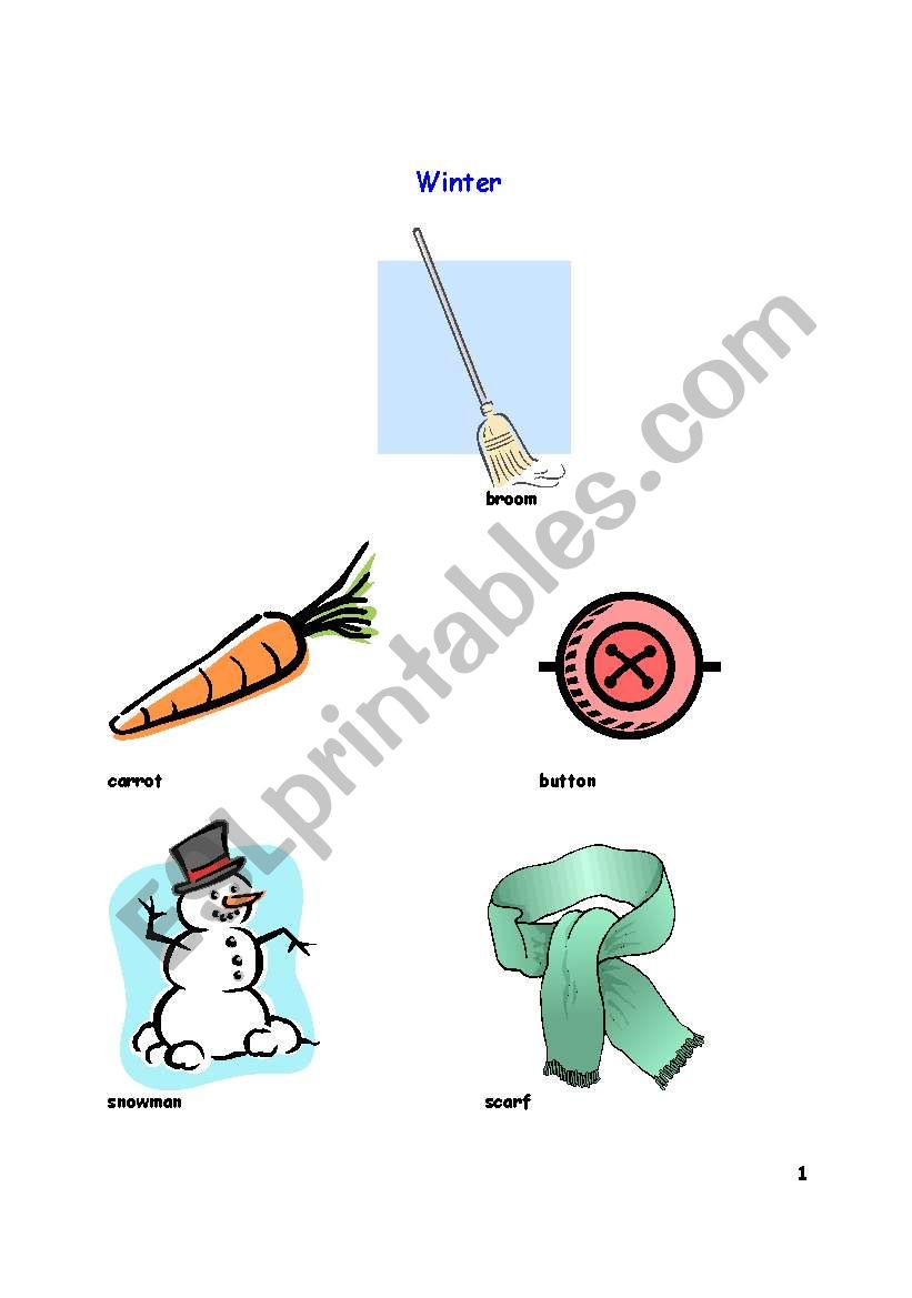 Winter vocabulary 1 worksheet
