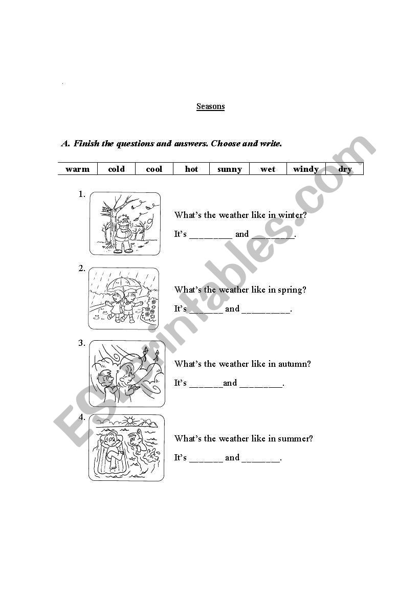 season worksheet