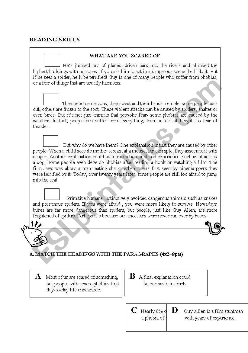 READING worksheet