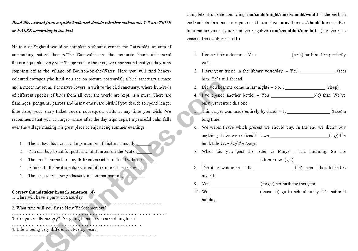 Matrix Intermediate 4-5TEST worksheet