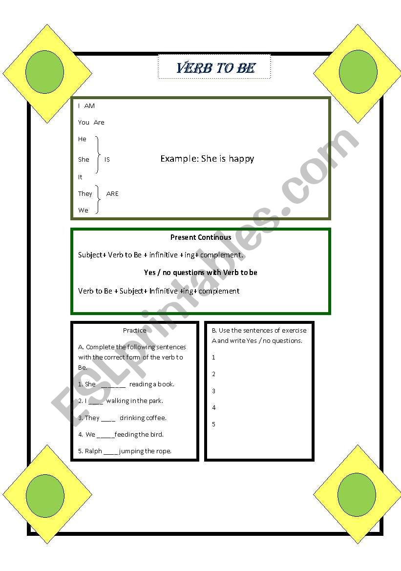 verb to be  worksheet