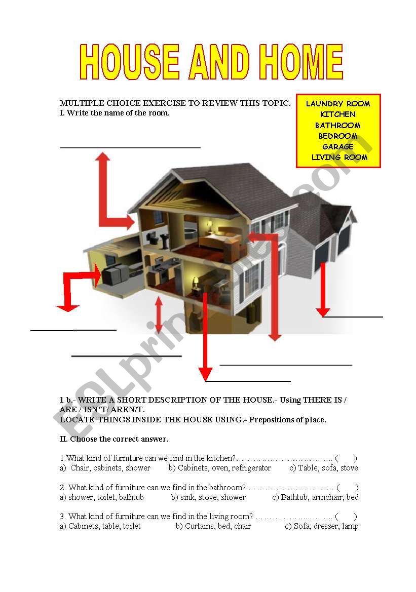 HOUSE AND HOME! worksheet