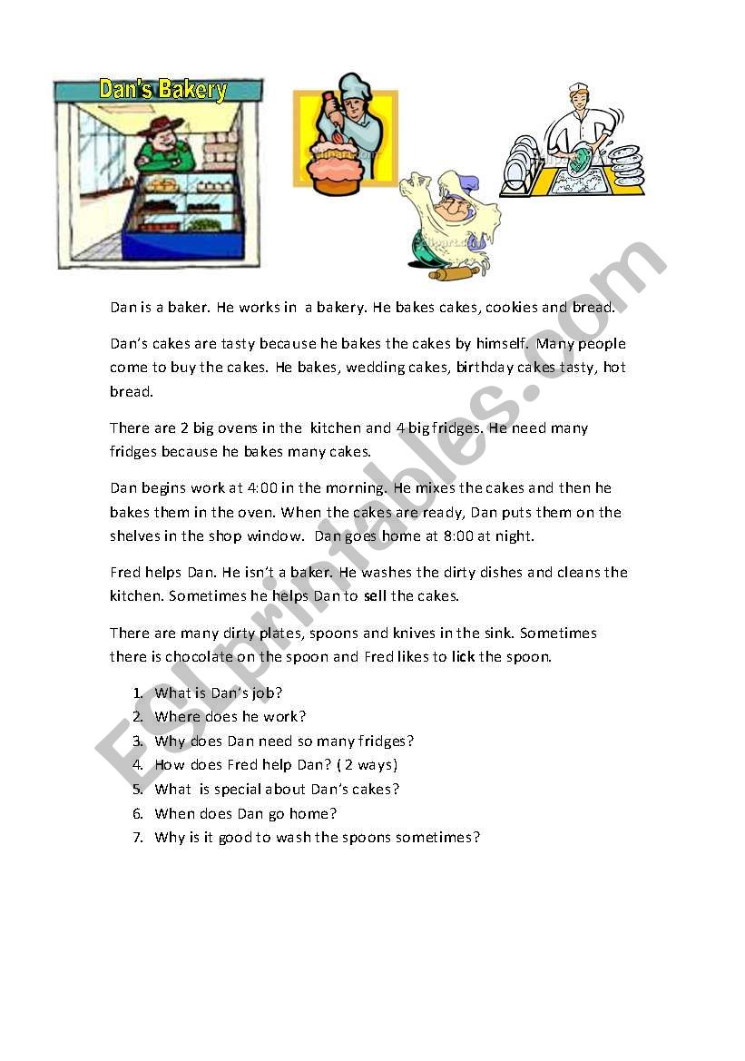 The Baker´s Shop - ESL worksheet by broadly