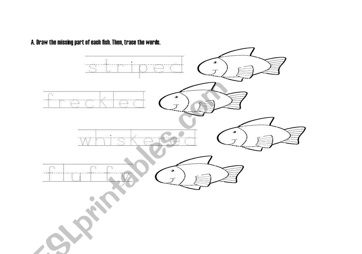 Parts of a fish worksheet