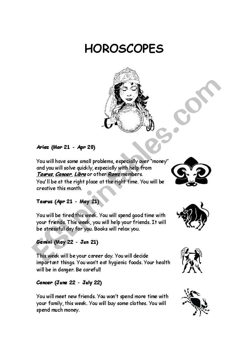 Horoscopes1 worksheet