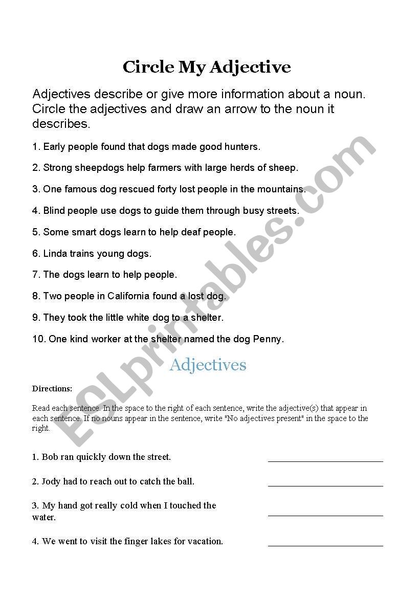 adjectives and adverbs worksheet