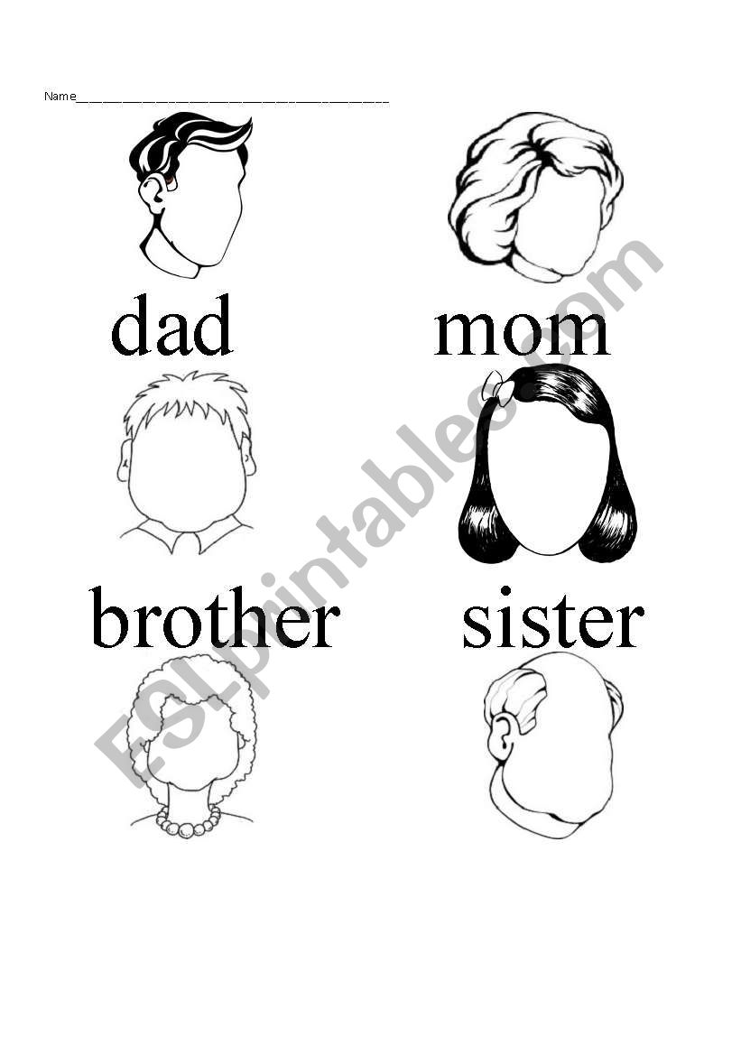 Family Faces Worksheet worksheet