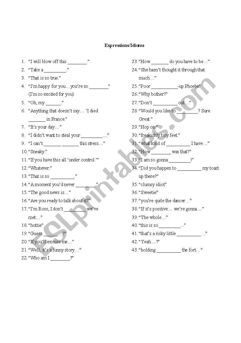 Friends Season 8_Episode_1 worksheet