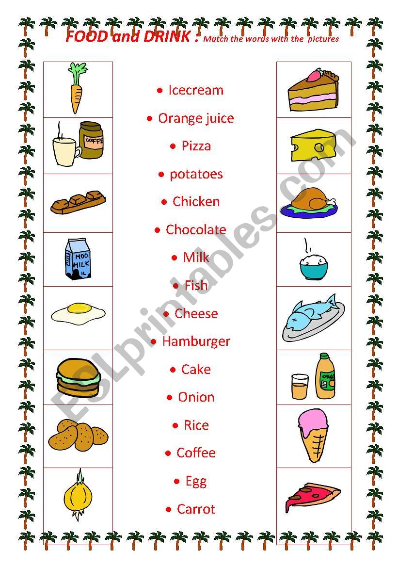 Food and Drink - ESL worksheet by ouareha77