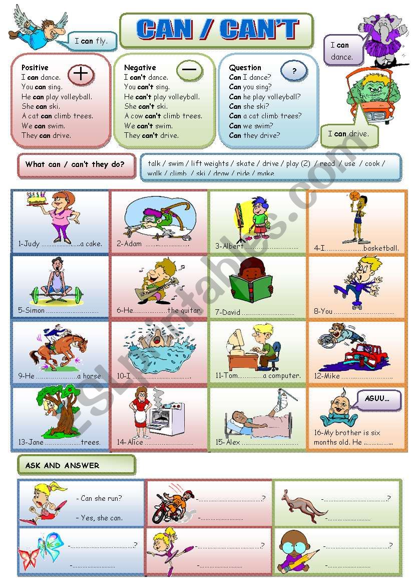 can / can´t - ESL worksheet by nigyy