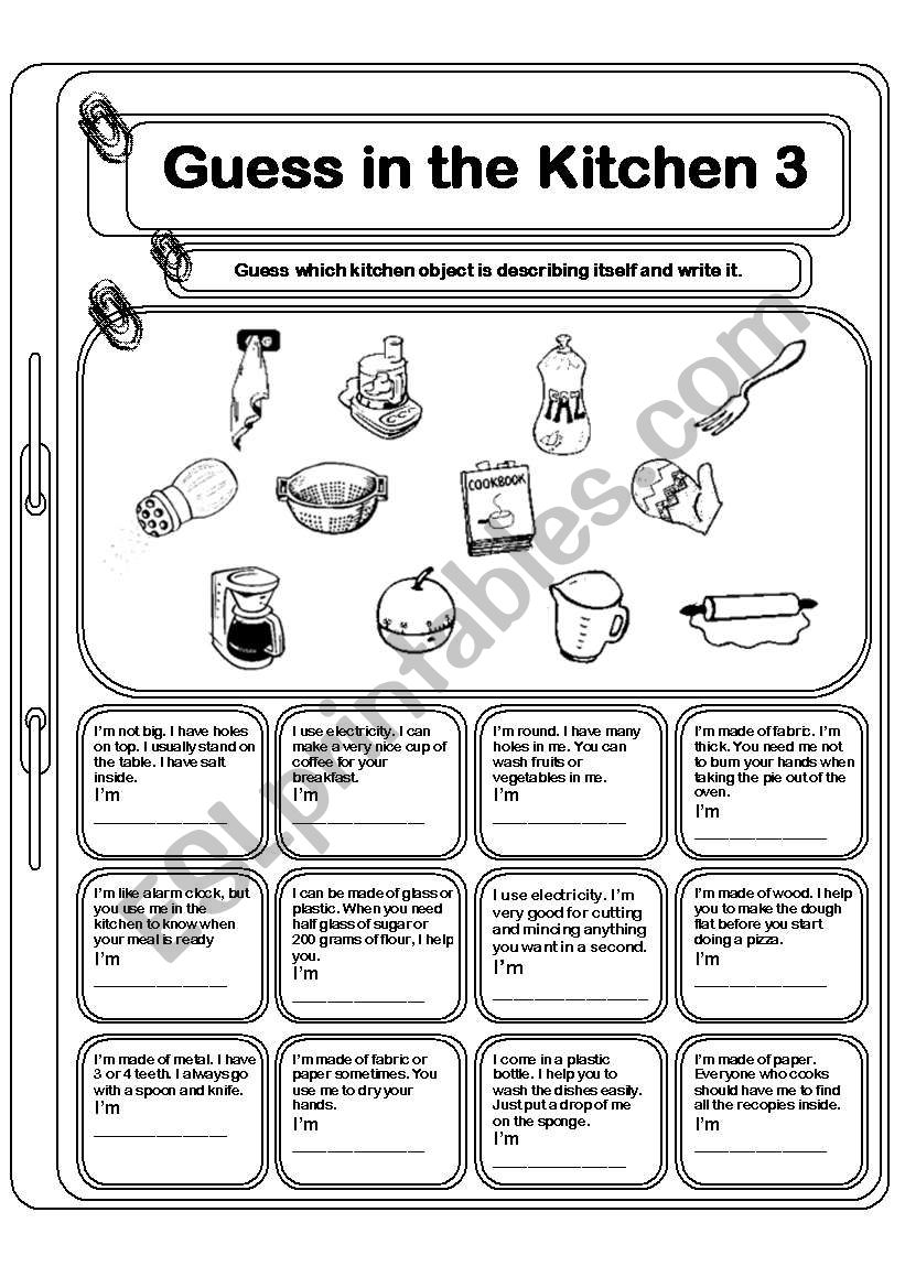 kitchen Things 2 (10.07.09) - ESL worksheet by manuelanunes3