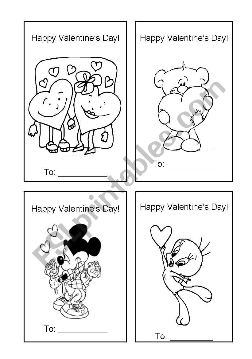 Valentine´s day cards - ESL worksheet by ritinha23