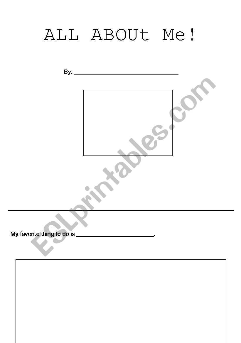 All About me worksheet