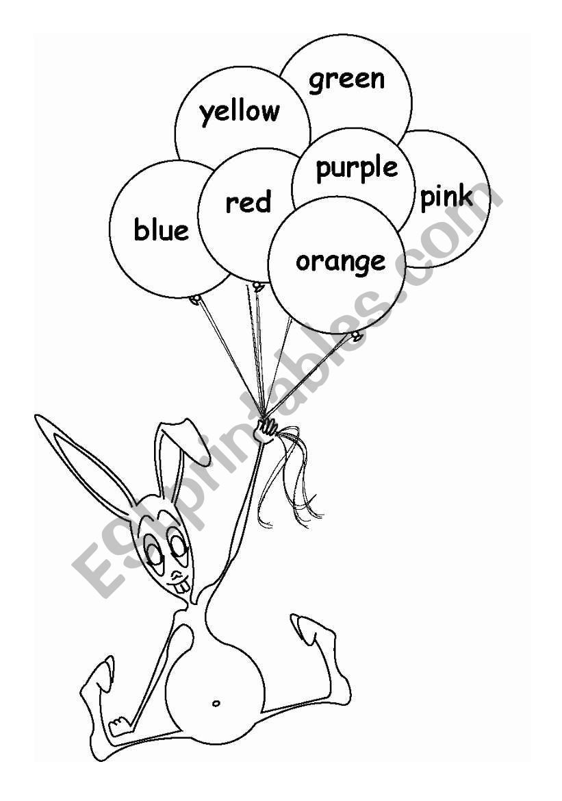 rabbit with colourful  balloons