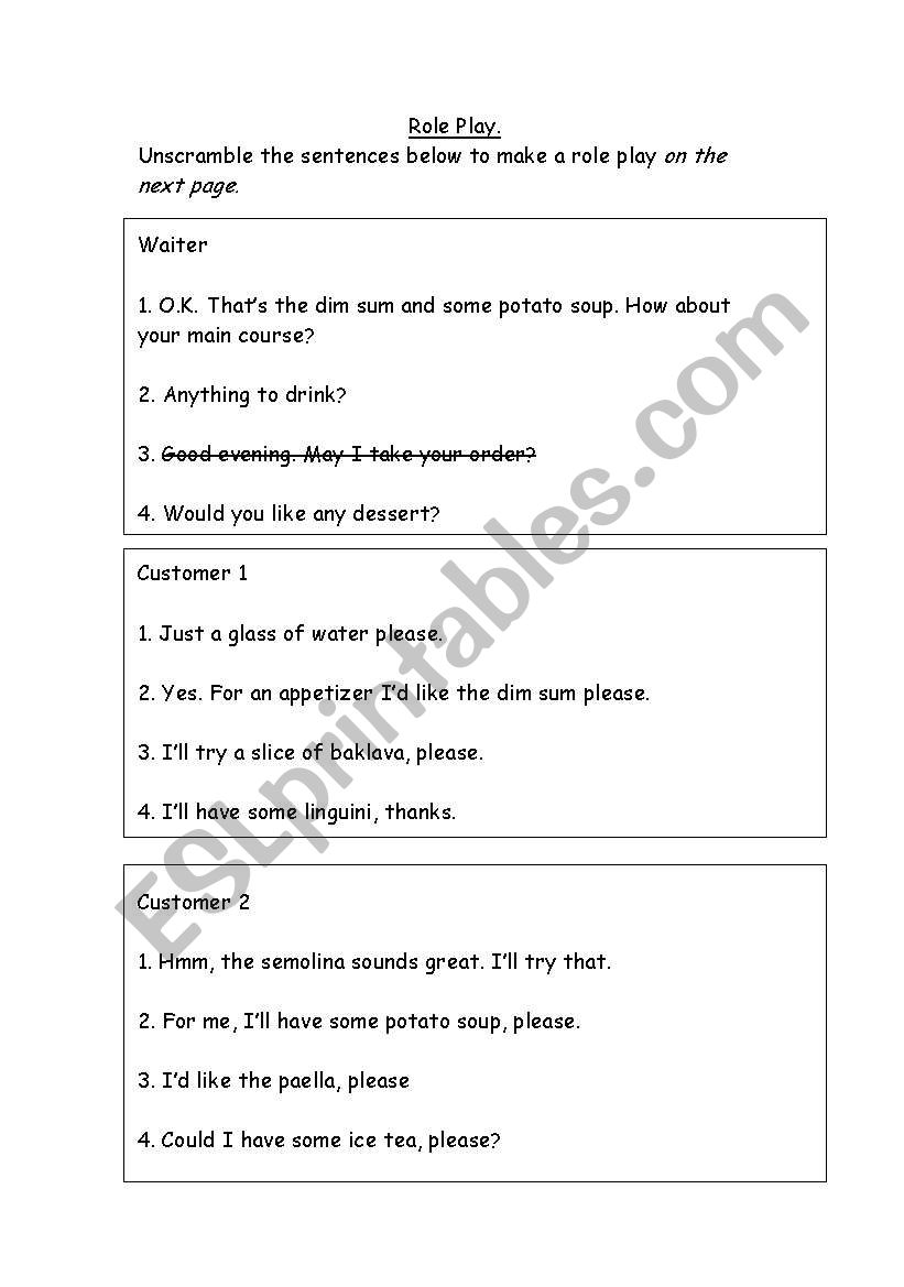 International Food 2 (Role Play)