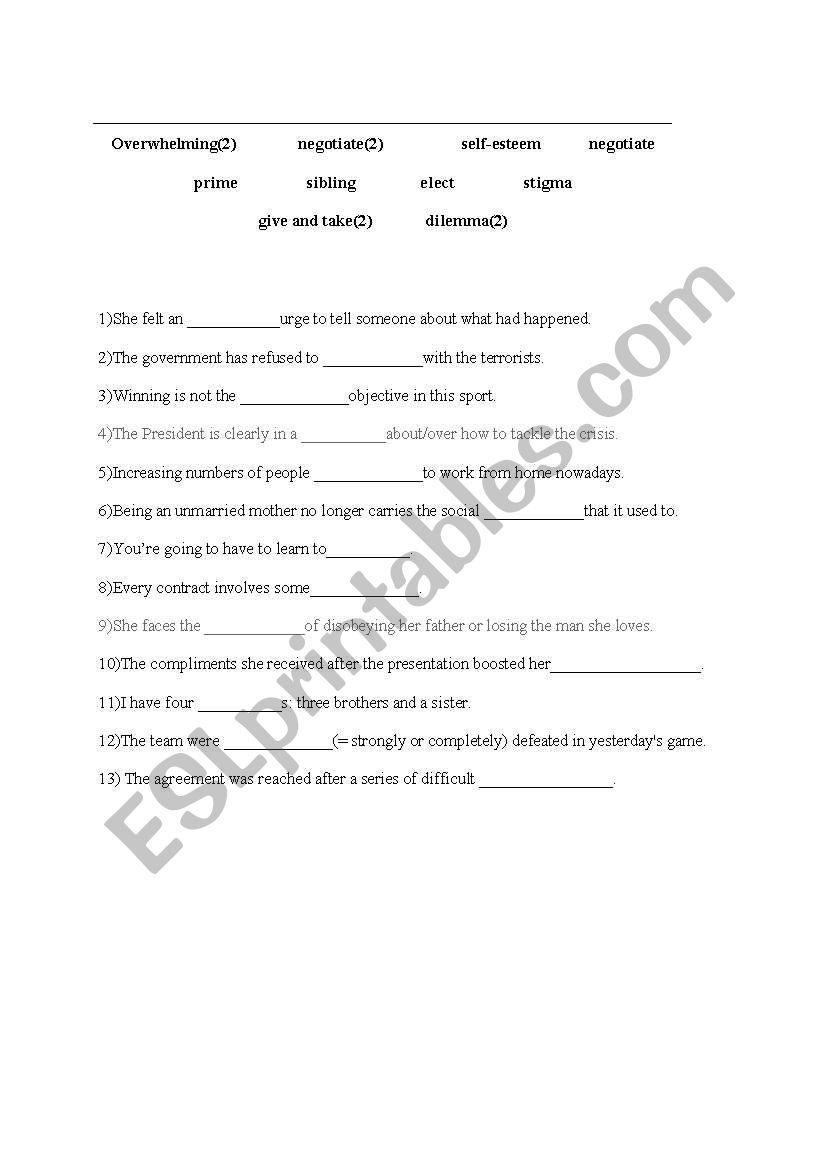 vocab exercise worksheet