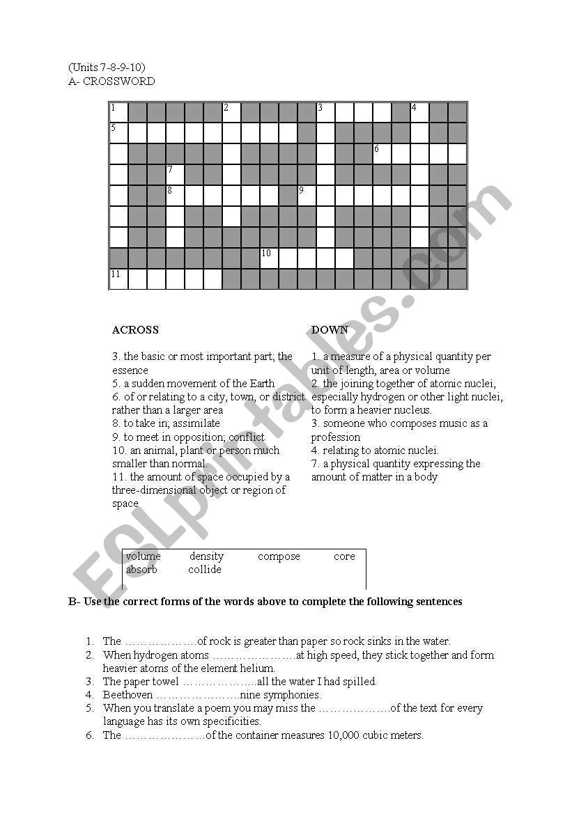 vocab puzzle  worksheet