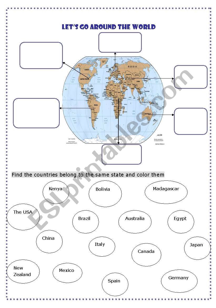 Time Around The World Worksheet