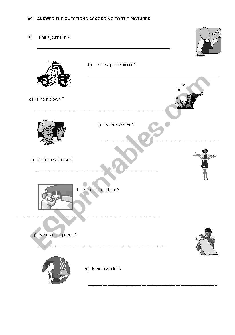 Professions Part 2 worksheet