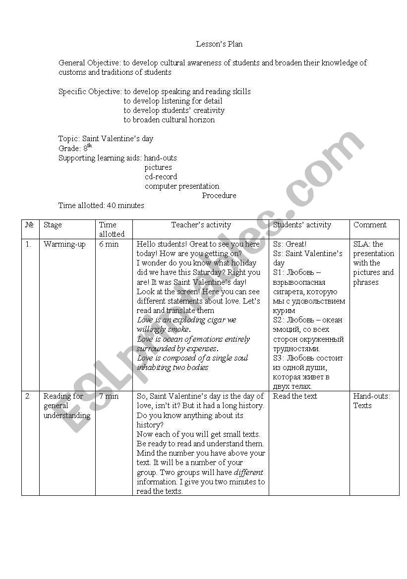 Sain Valentine´s Day - ESL worksheet by Anilop