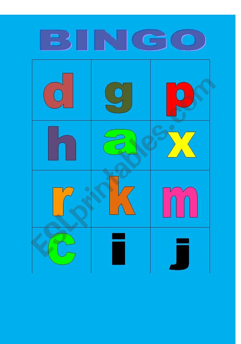 english worksheets alphabet bingo