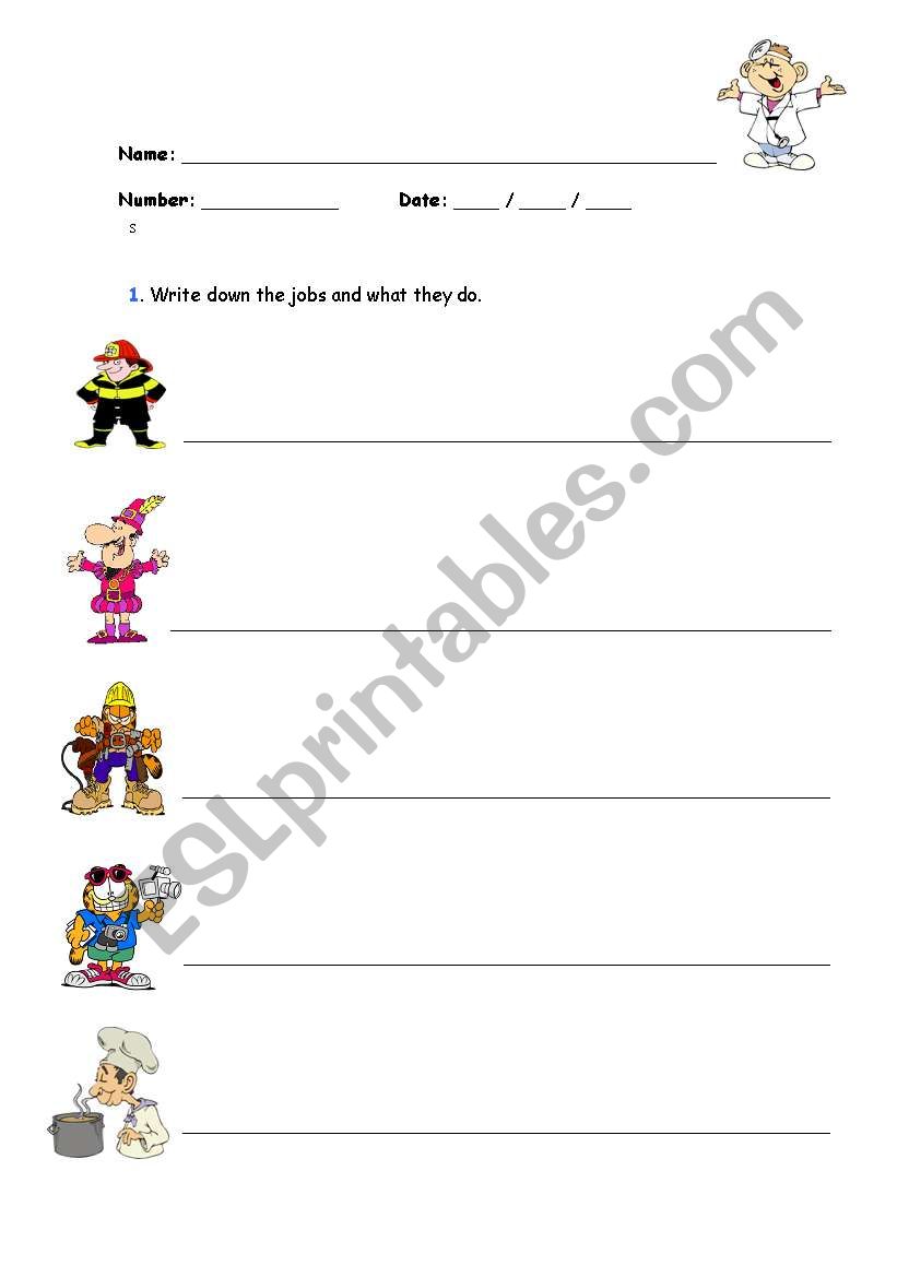 Jobs worksheet