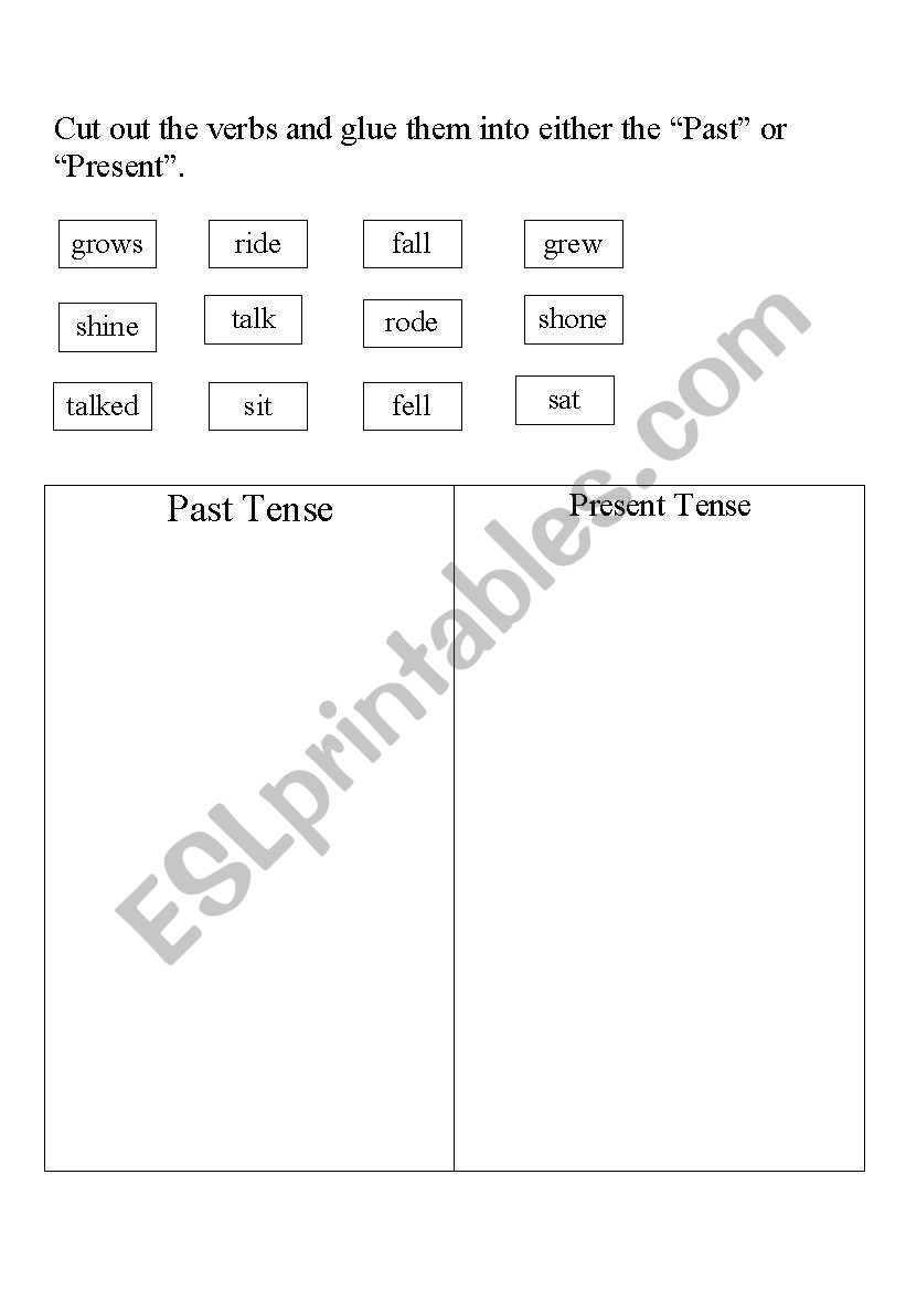 Past and Present worksheet