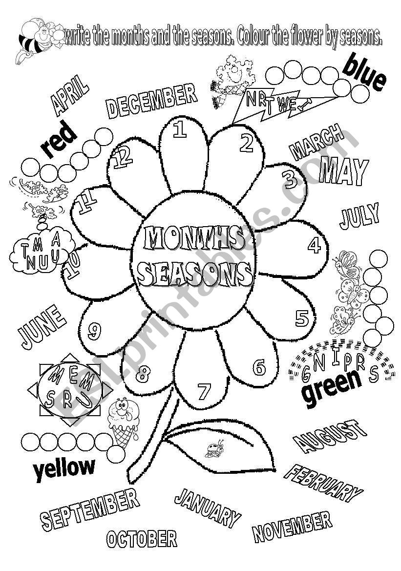 MONTHS AND SEASONS ESL Worksheet By Be67