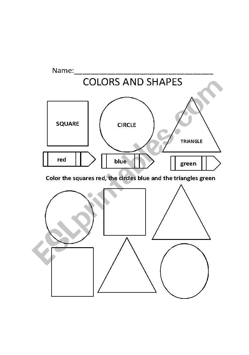 colors and shapes worksheet