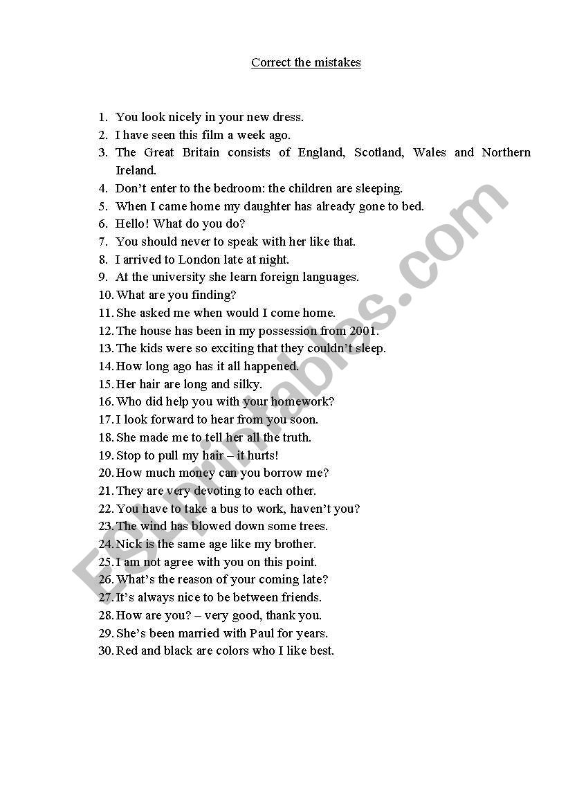  grammar revision worksheet