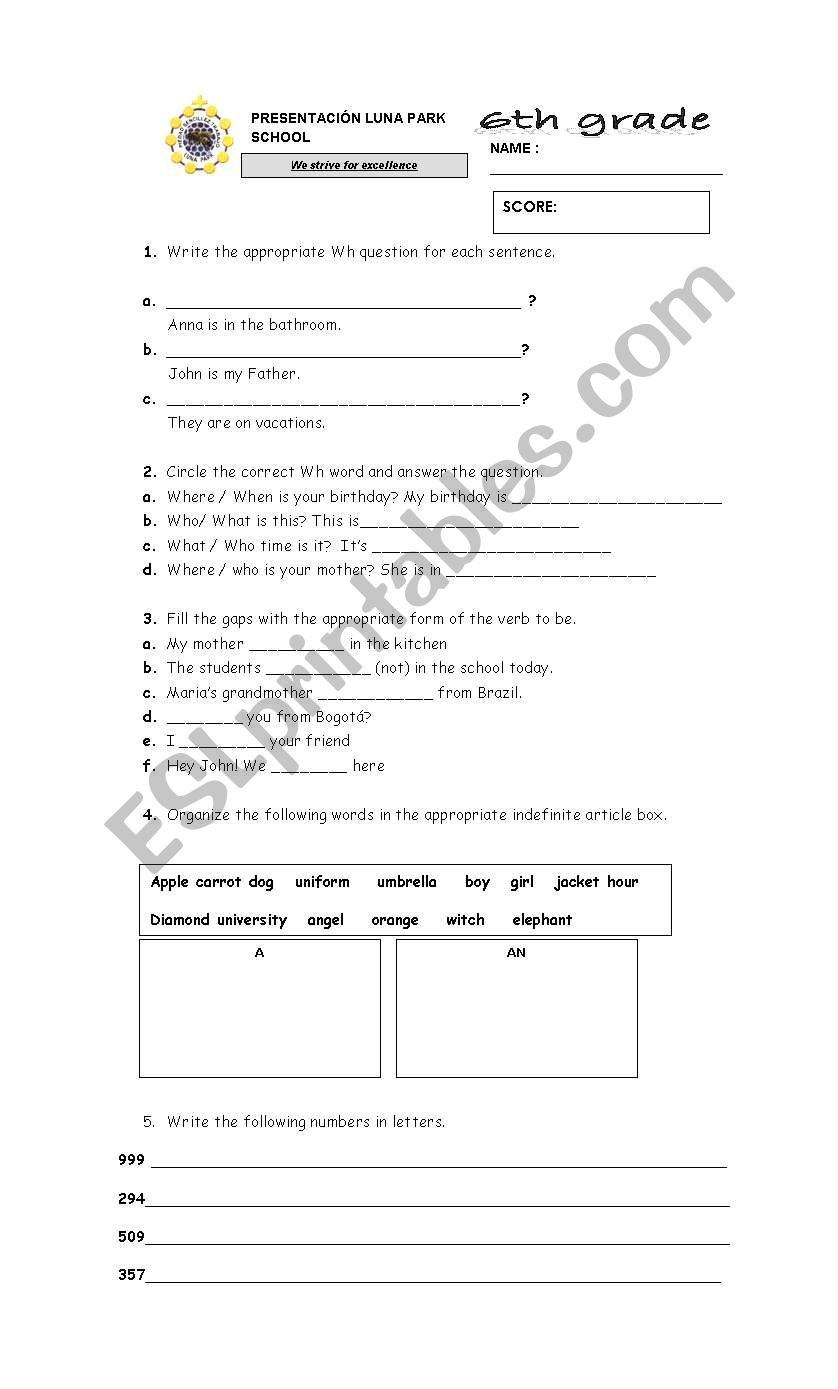 QUIZ worksheet