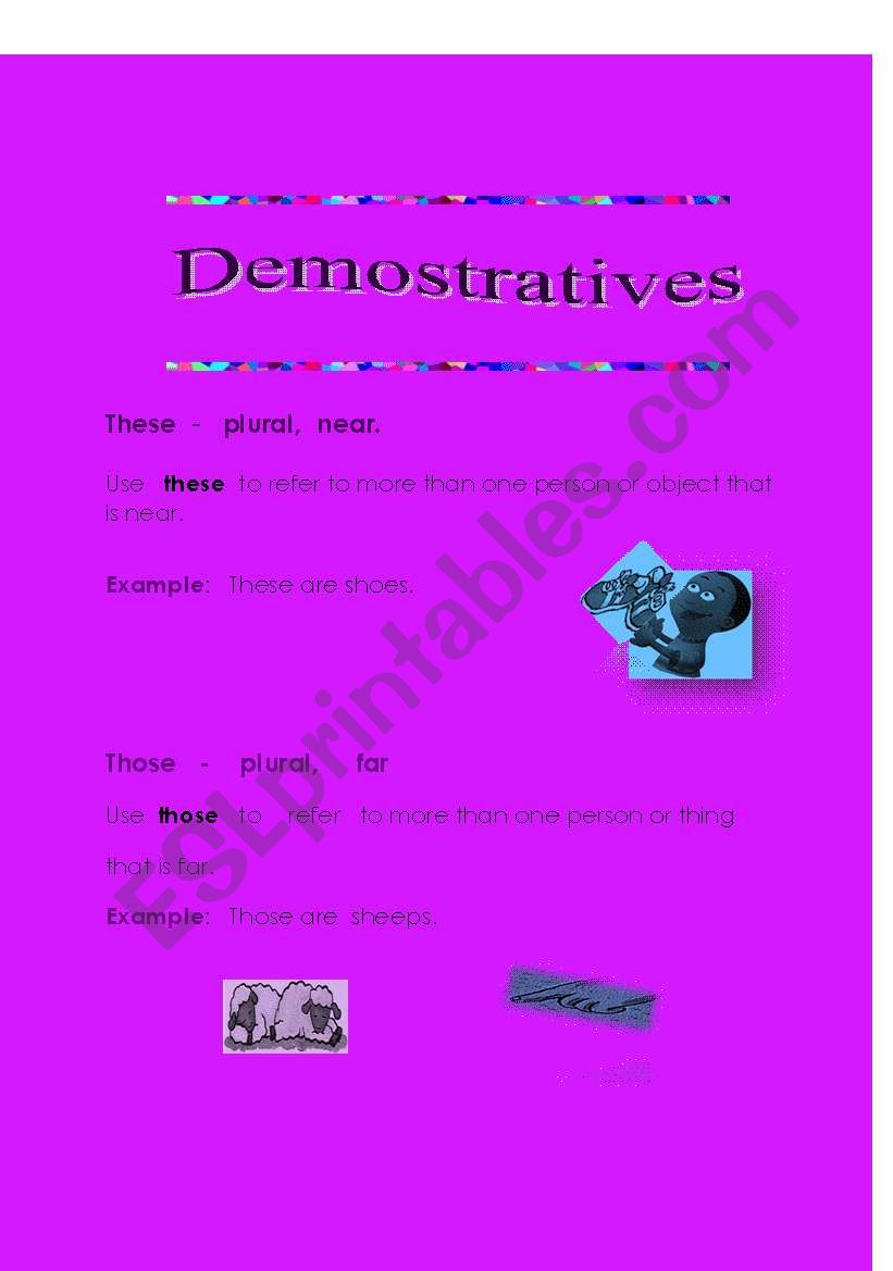 Demonstratives These and those explanation